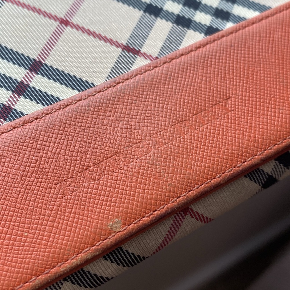 #9 Burberry Beige and Orange Check Wallet - Picture 14 of 15